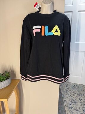 Fila french terry crewneck multi color logo sweatshirt